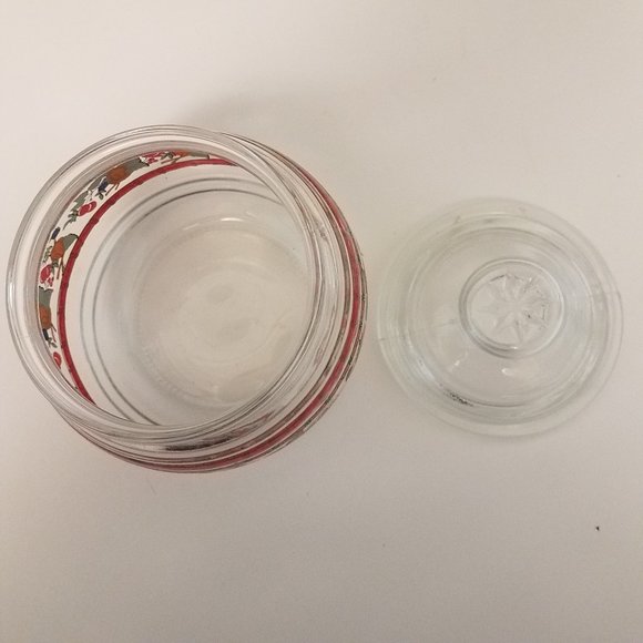 KIG Indonesia Vintage Clear Glass Candy Jar with Fall Design - Picture 3 of 6